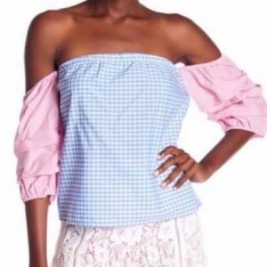 Romeo and Juliet Pink Blue Gingham Top Medium